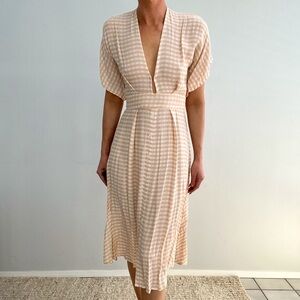 Faithfull the brand gingham midi dress XS